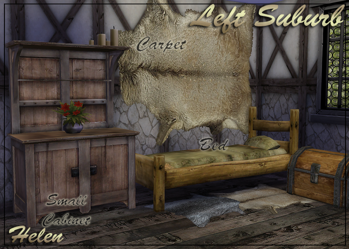 My Sims 4 Blog: Left Suburb Medieval Set - 34 Objects by Helen