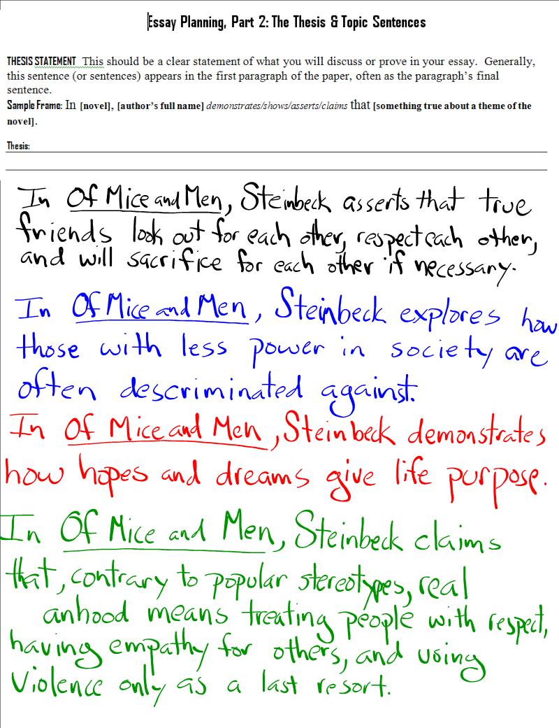 3 sentence essay