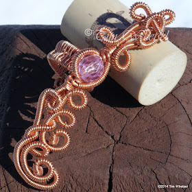 ©2014 Tim Whetsel - Copper wire wrapped ear cuff for left ear. This ear vine is large and covers most of the outer rim of the ear.