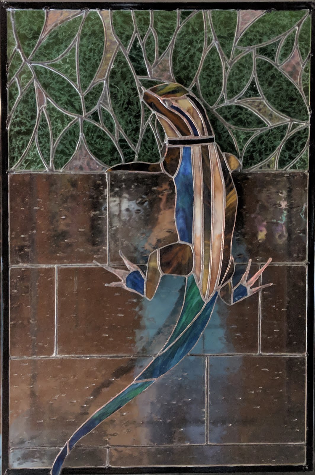 Scoon Glass Creations Lizard stained glass panel