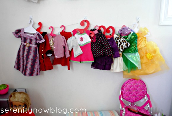 American Girl Doll Clothesline Display, from Serenity Now