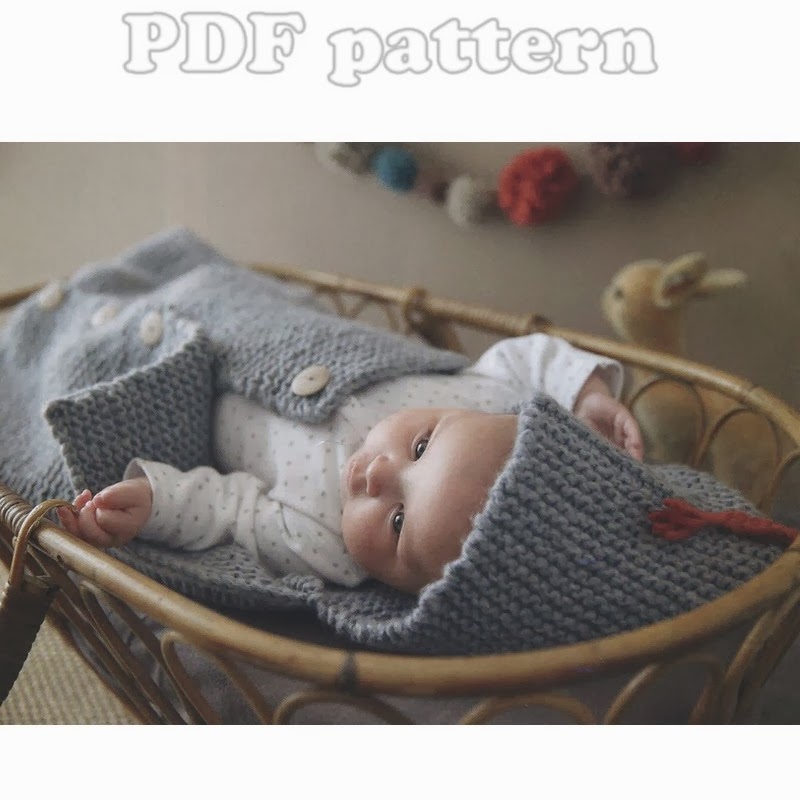 ENGLISH Super Easy Baby Sleeping Bag Knitting Pattern PDF CraftyLine