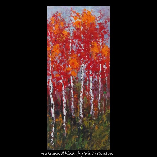 Autumn Ablaze - 15 x 36 on Birch Panel -  SOLD