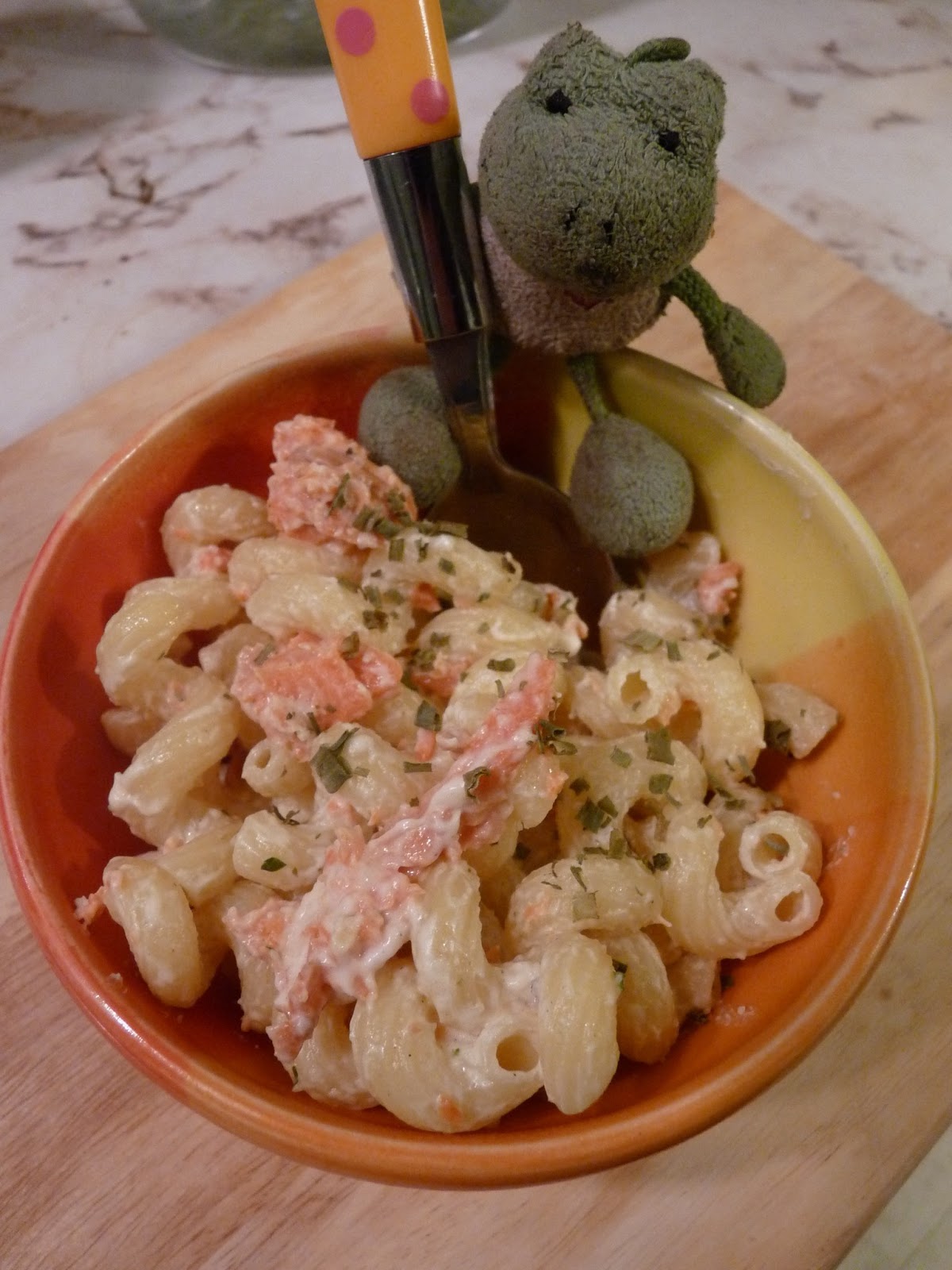 Lolo aux fourneaux Pâtes au saumon et au Boursin