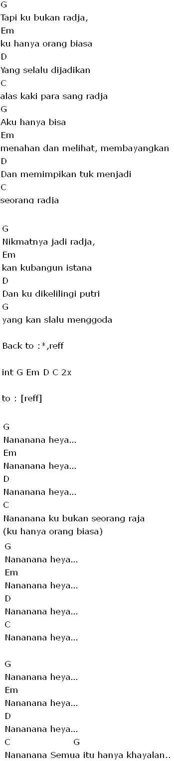 Chord Lagu Radja