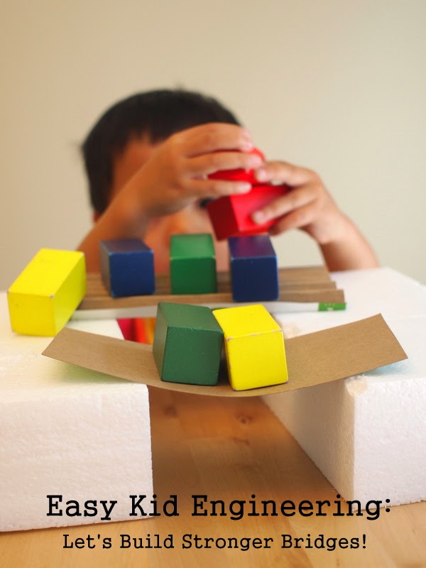building cardboard bridges with kids (engineering)