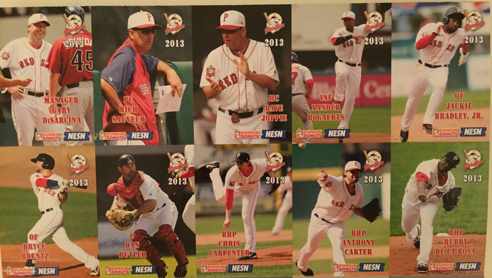 2013 pawtucket red sox promotional team card set | cards of future