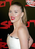 sexy, curvy, Scarlett Johansson, ponytail, red, hot, lips, corset, shoulder less dress,