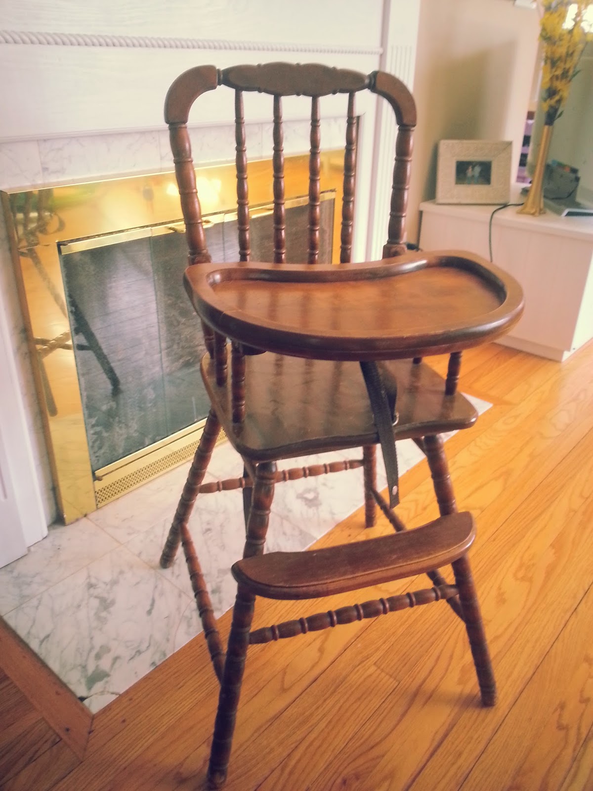 Bloom Client Project Vintage High Chair In Milk Paint
