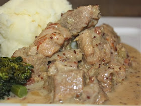 Pork & cider with creamy mustard sauce PORK AND MUSTARD SAUCE