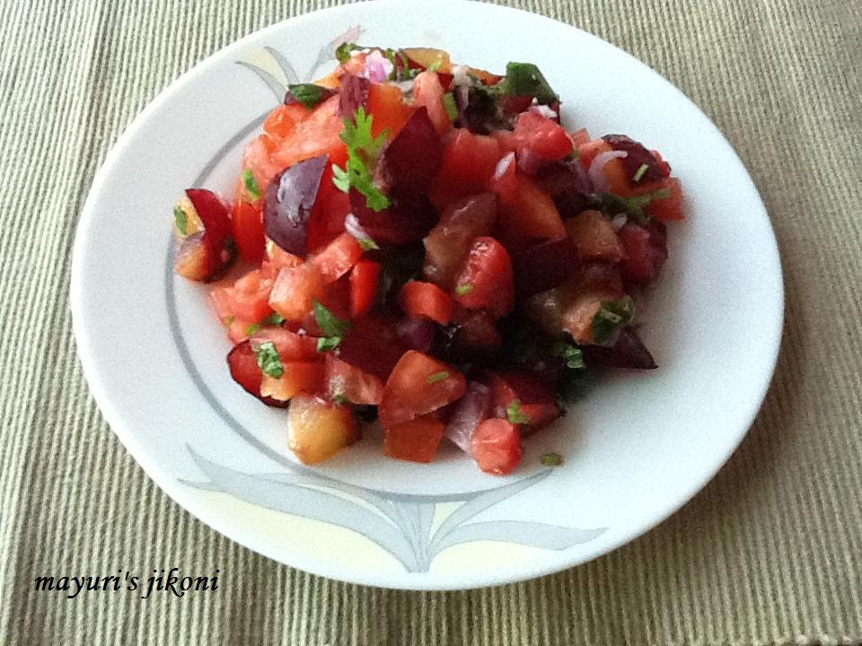 Mayuri's Jikoni 17. Plum Salsa salad