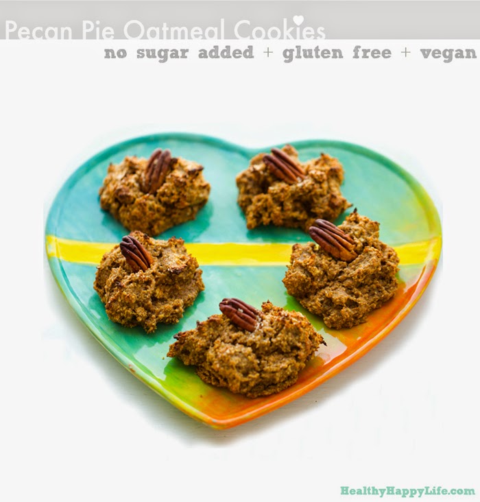 Cozy Pecan Pie Oatmeal Cookies. Gluten Free. No Sugar Added. Vegan Recipe