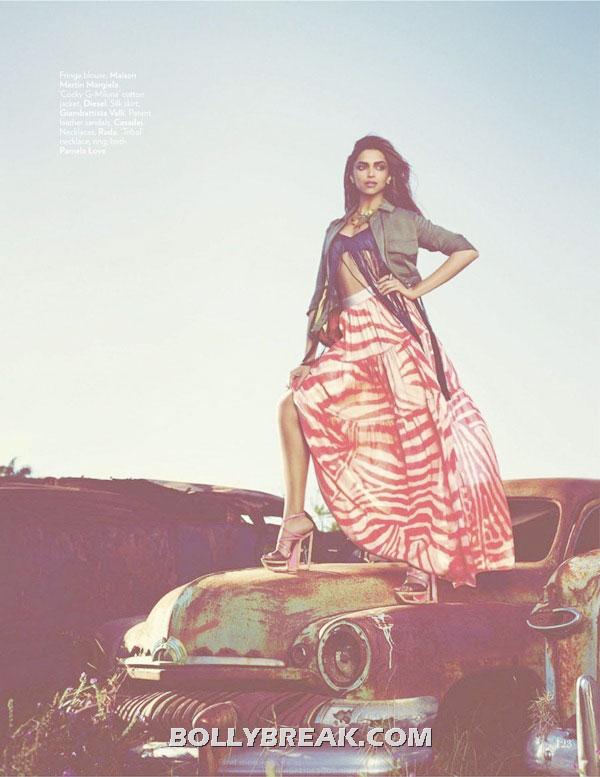 Deepika Padukone Hot Vogue Photoshoot Standing on car - (3) - Deepika Padukone Hot Vogue Photoshoot Pics