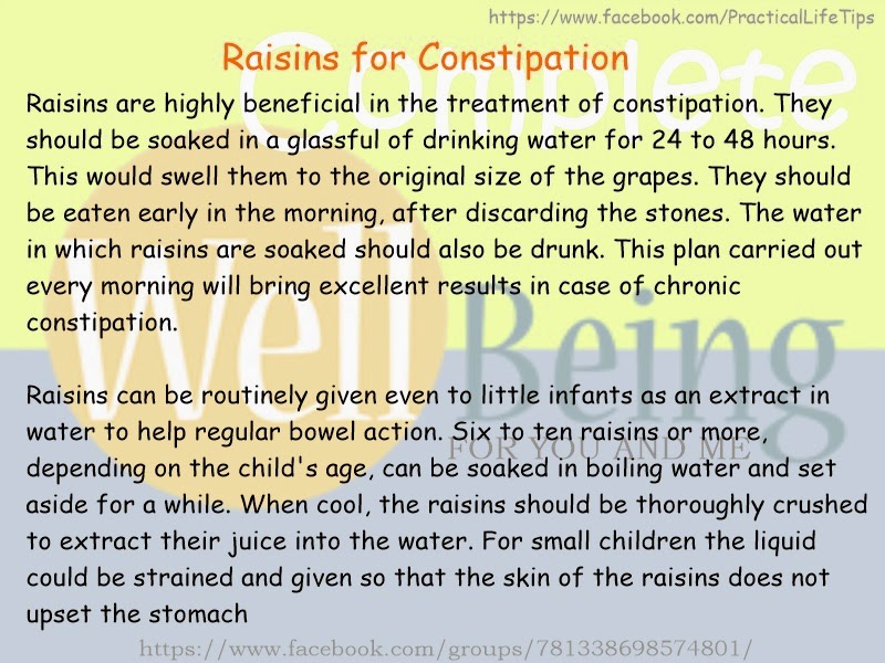 Practical Life Tips For You And Me Raisins for Constipation