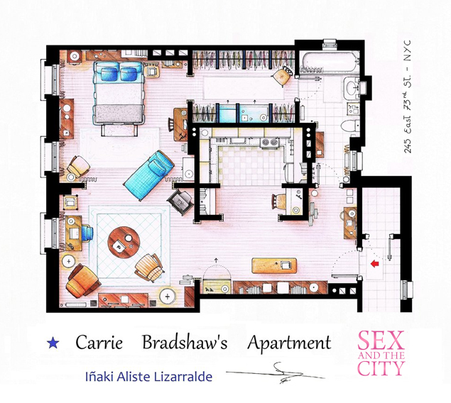 Tastefully Offensive Floor Plans of TV's Best Apartments