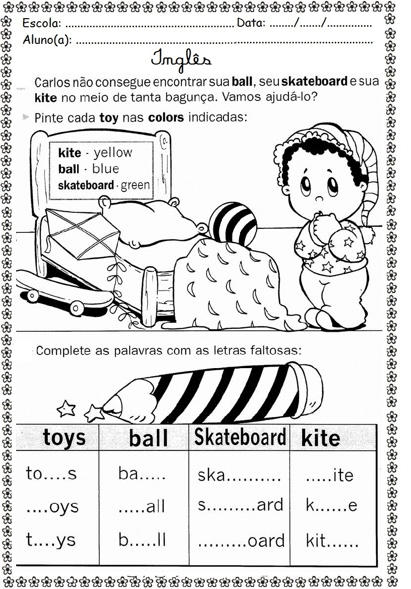 Blog Educacional (Profª. Jezaine): Inglês brinquedos