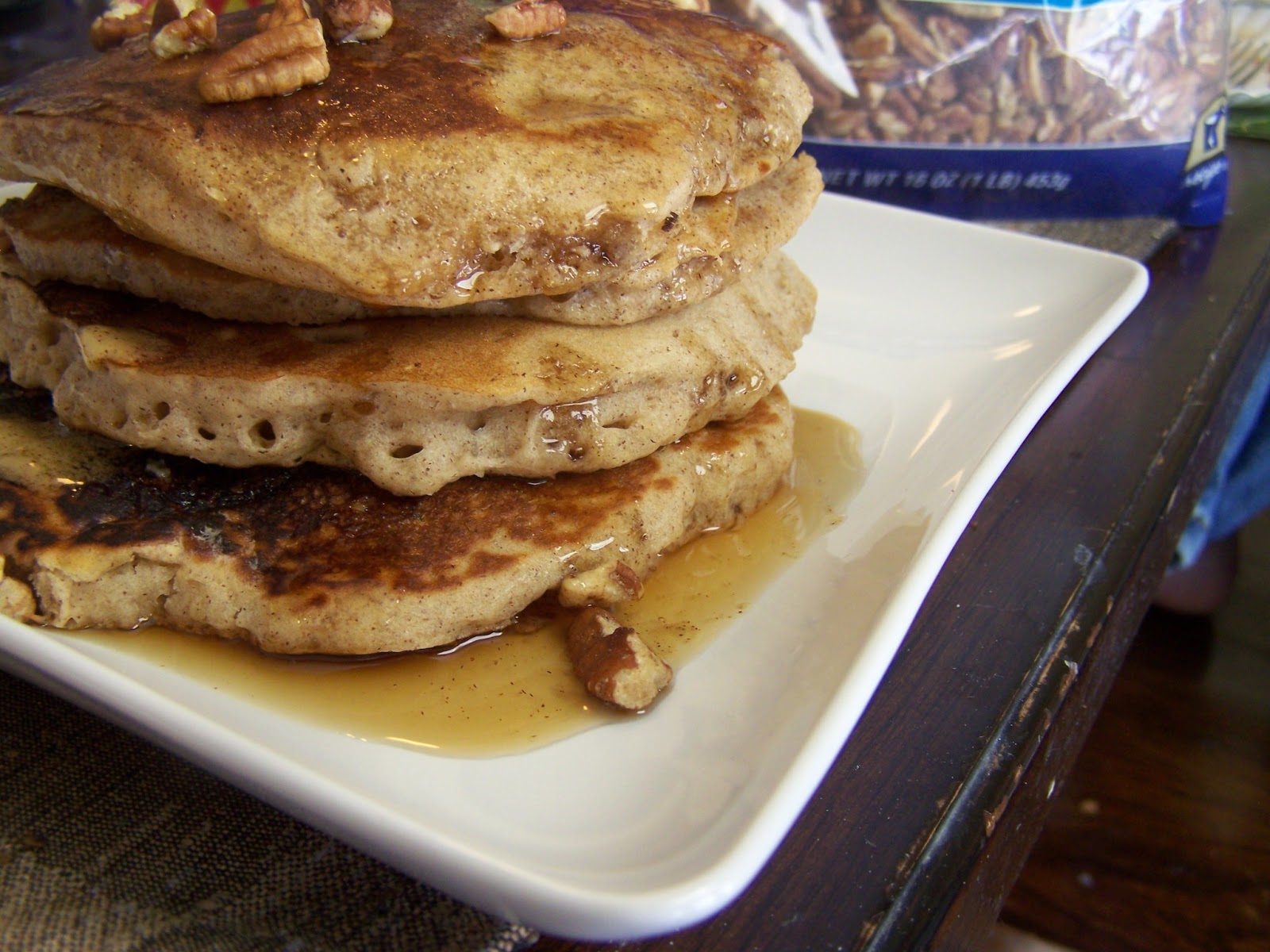 Culinary Brainchild Banana Oat Raisin Pancakes with Honey Cinnamon Butter