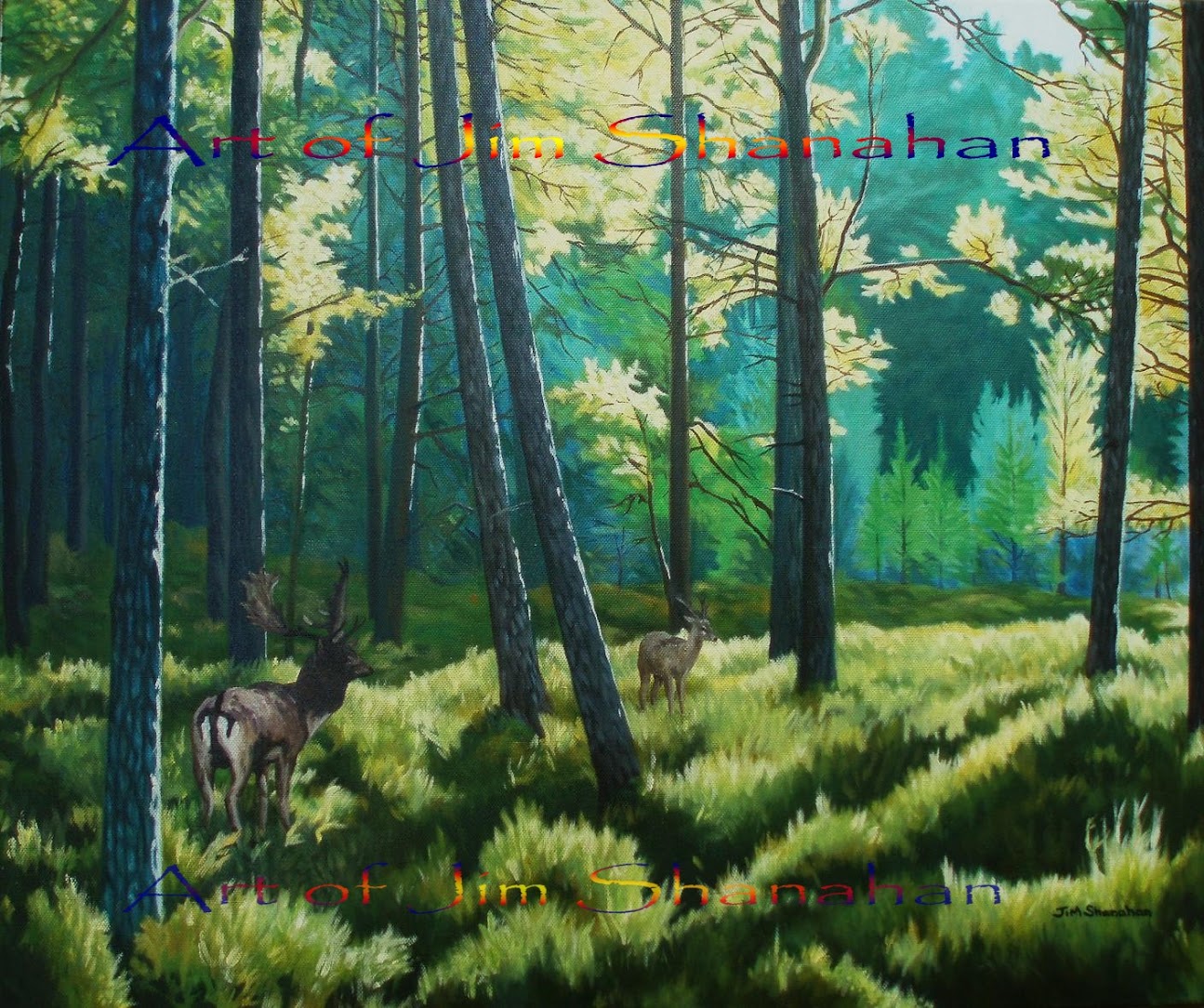 Deer in Pine Forest -- Sold