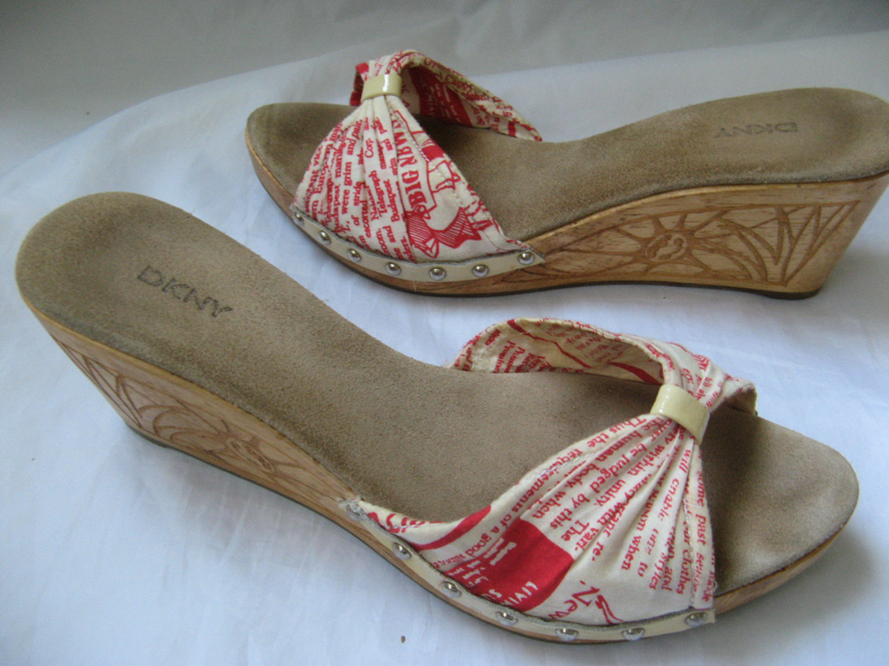 VINTAGE Wood Platform Wedges Size 7.5