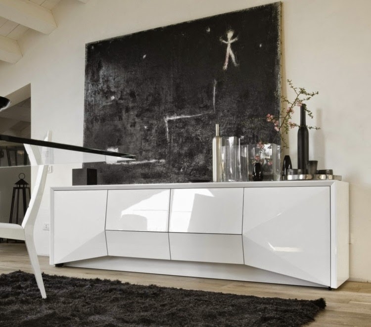 Luxury gloss white sideboard designs for modern interior design