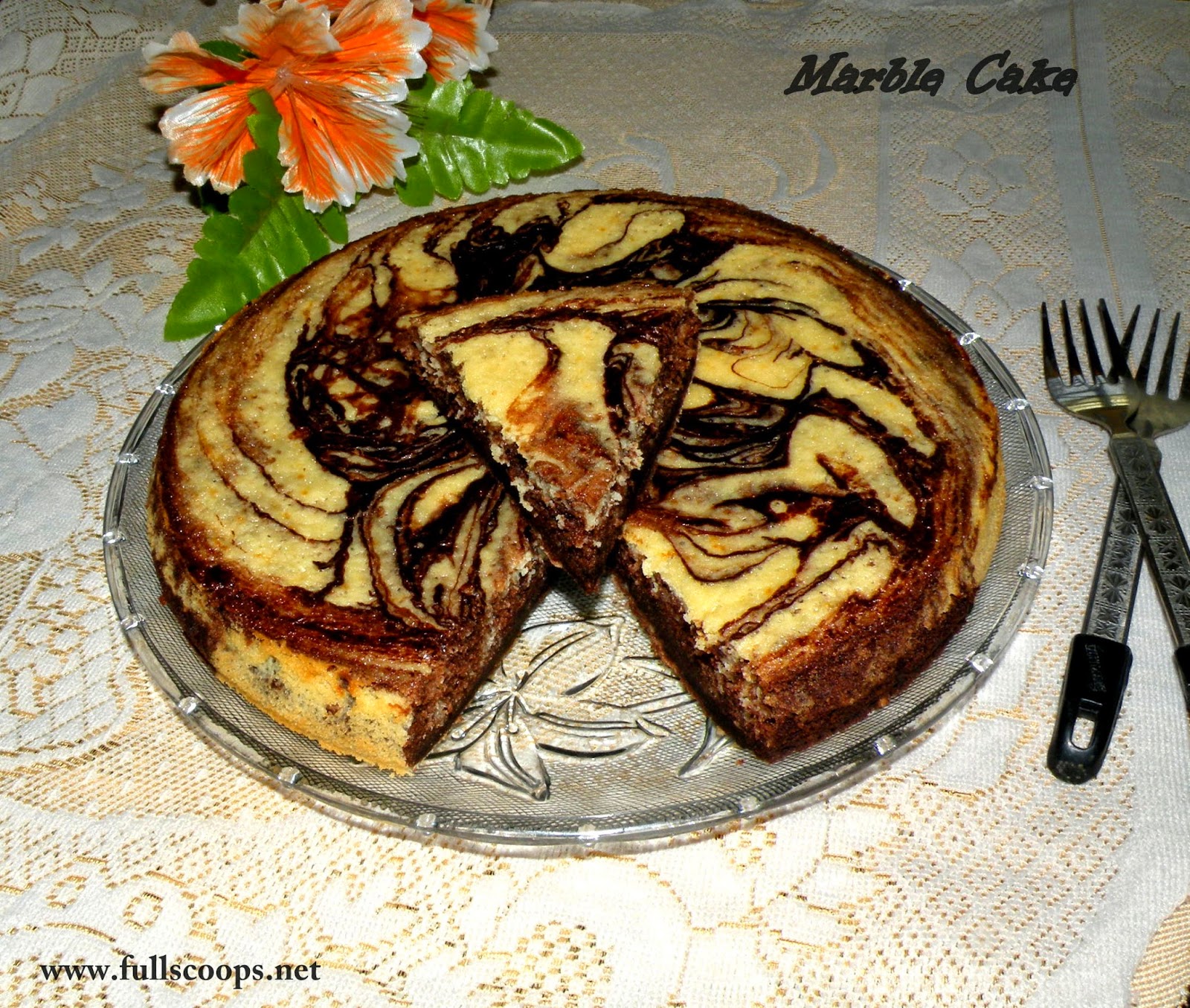 Full Scoops Marble Cake Recipe / Vanilla and Chocolate Marble Cake