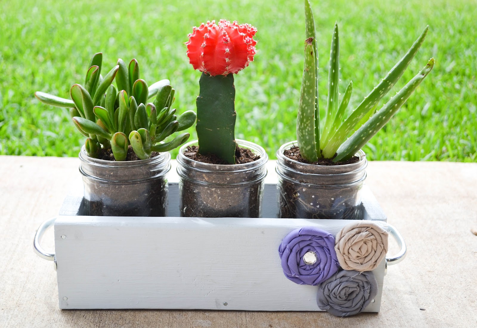 Our Love and Our Blessing DIY Mason Jar Planter Box