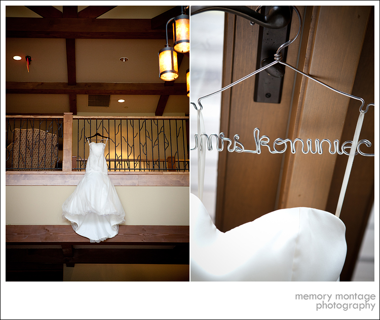 Suncadia Wedding Photo personalized wedding dress hanger