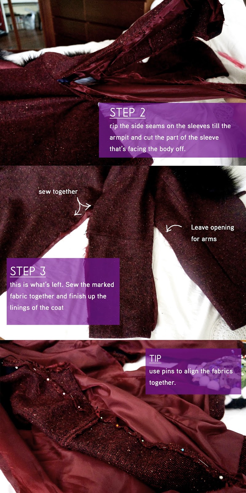 IANFB Fashion & Lifestyle blog HOW TO DIY your old coat into a cape