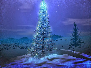Imágenes Hilandy: Fondo de Pantalla Navidad arbol brillante azul