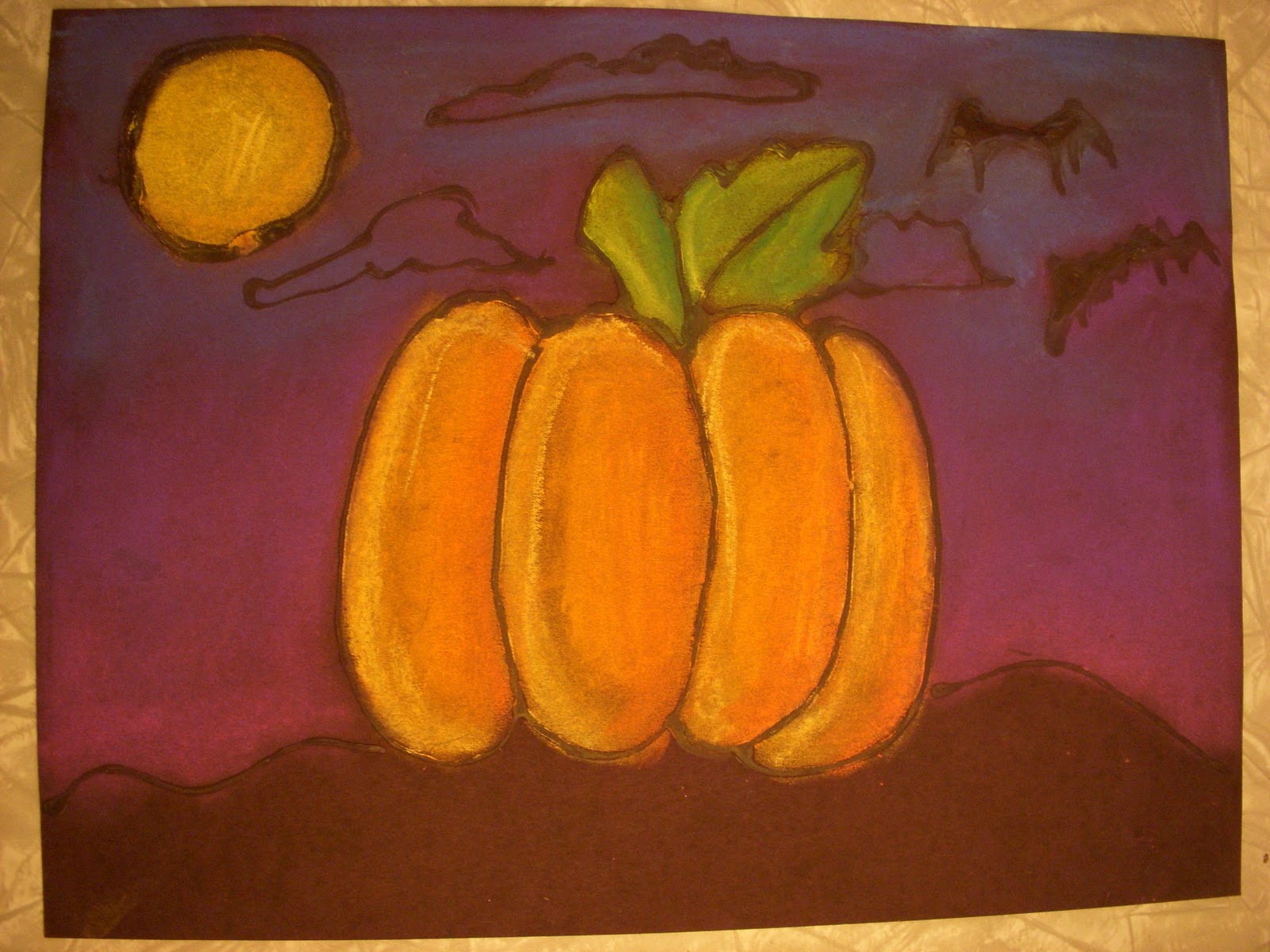 ARTASTIC! Miss Oetken's Artists Analogous Colored Pastel/ Glue Pumpkins