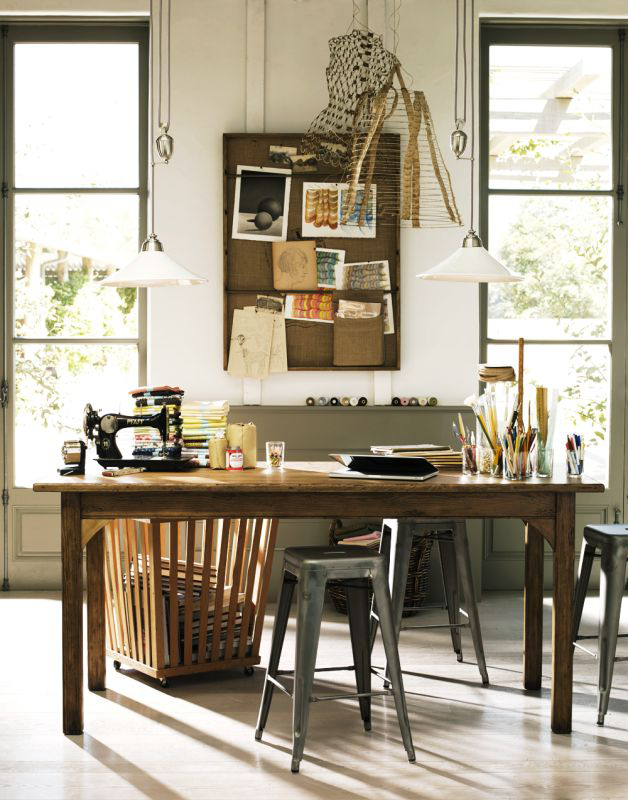 ESTILO RUSTICO HOME OFFICES DE POTTERY BARN