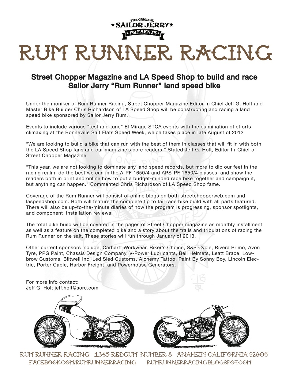 Street Chopper Present’s Rum Runner Racing Born Free Motorcycle Show