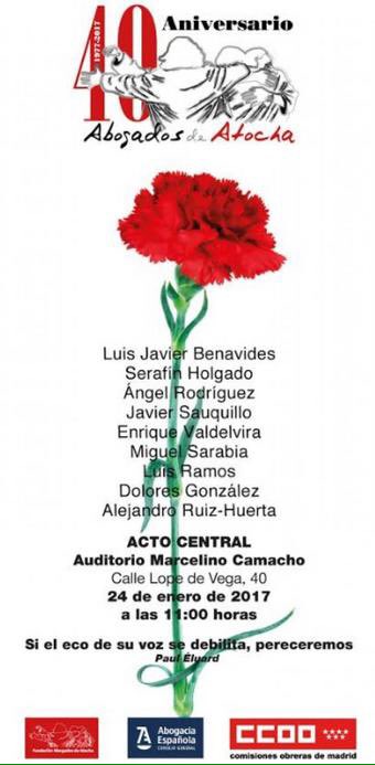 24 enero 40 años de los asesinatos de Atocha