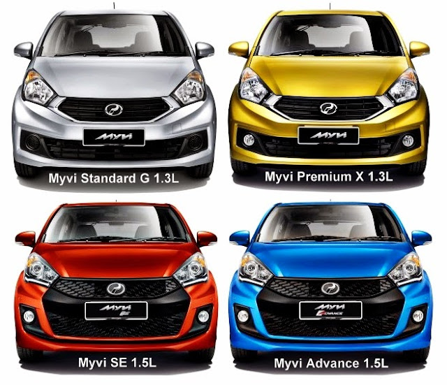 Variant Model Perodua Myvi Baru (Facelift) 2015