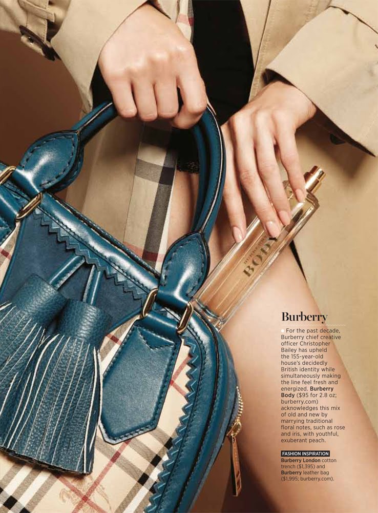 Perfume editorial images with model Amanda Streich, Shape Magazine October  2011