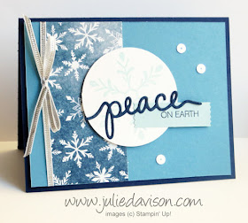Stampin' Up! Holly Jolly Greetings: Peace on Earth Christmas Card #stampinup 2015 Holiday Catalog www.juliedavison.com
