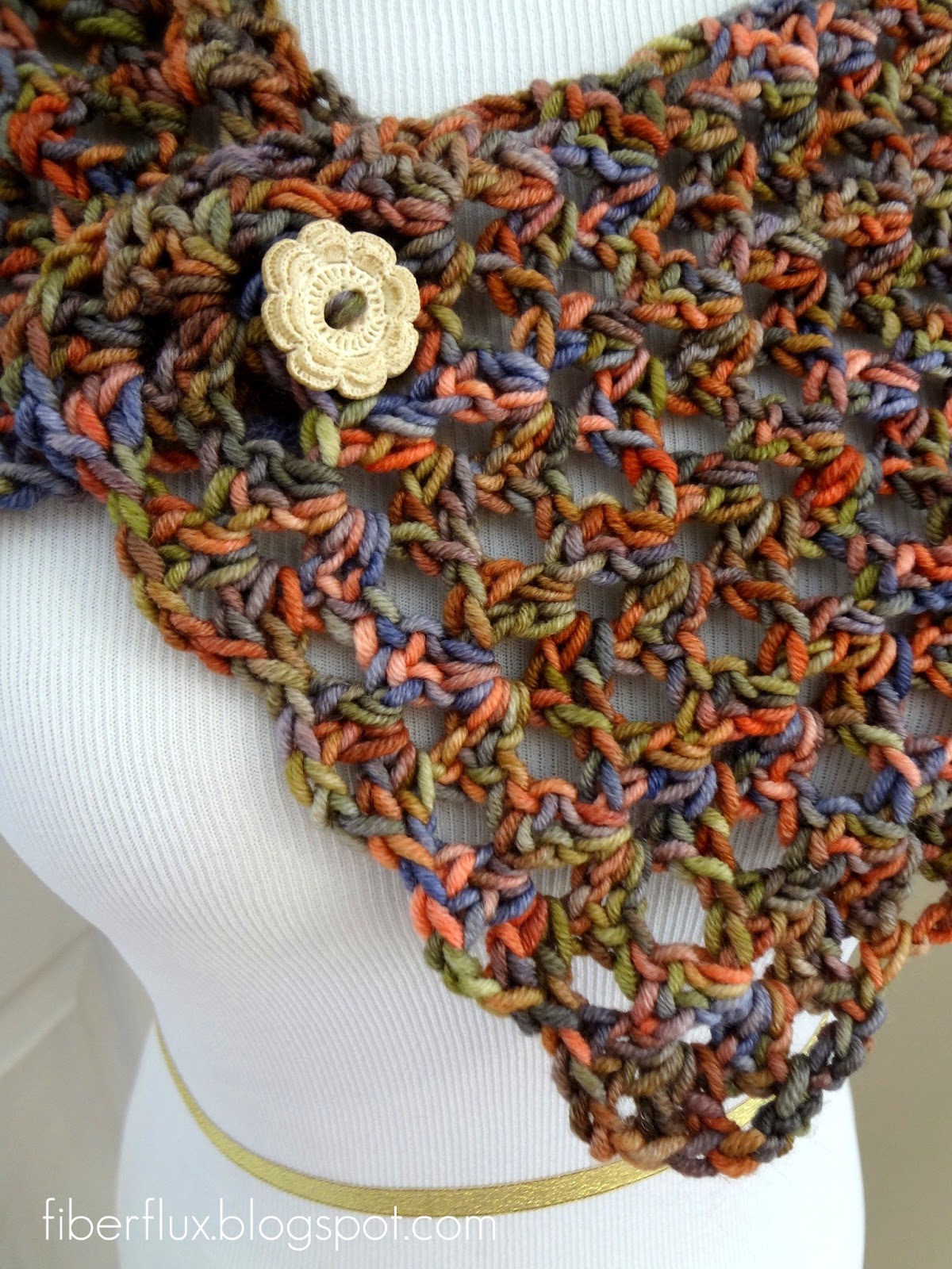 Fiber Flux: Free Crochet Pattern...Flower Patch Button Wrap