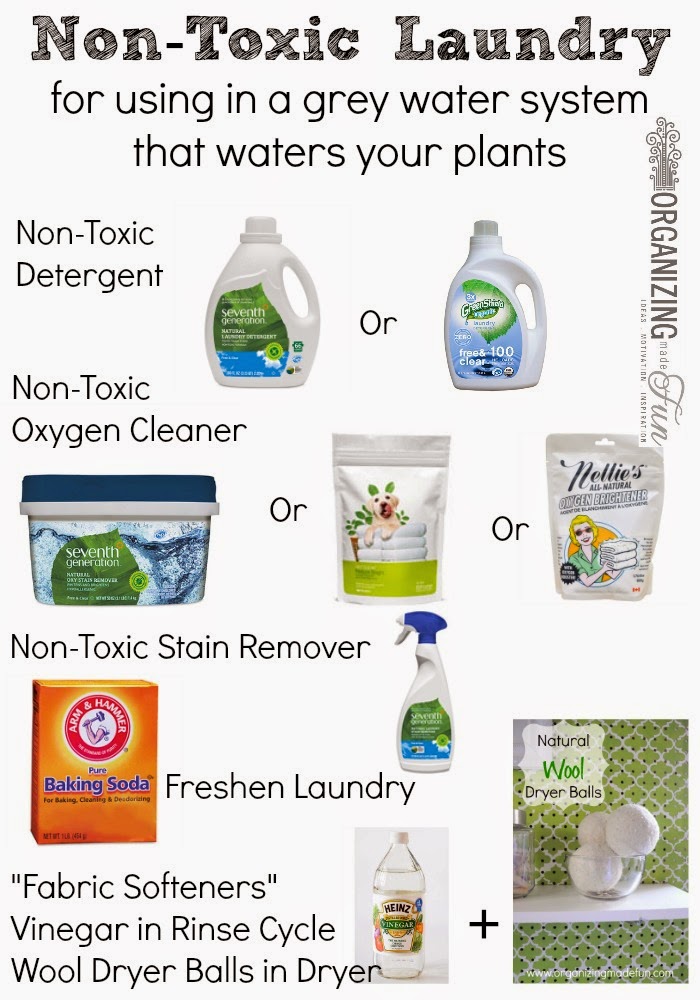 Non-Toxic Laundry - for using in a grey water system that waters your plants :: OrganizingMadeFun.com Non-Toxic Laundry - for using in a grey water system that waters your plants :: OrganizingMadeFun.com