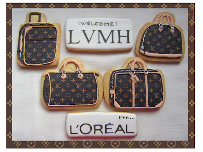 Galletas decoradas con papel de azucar Louis Vuitton y glasa
