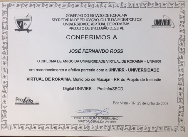 Diploma Amigo da UNIVIRR / 2008