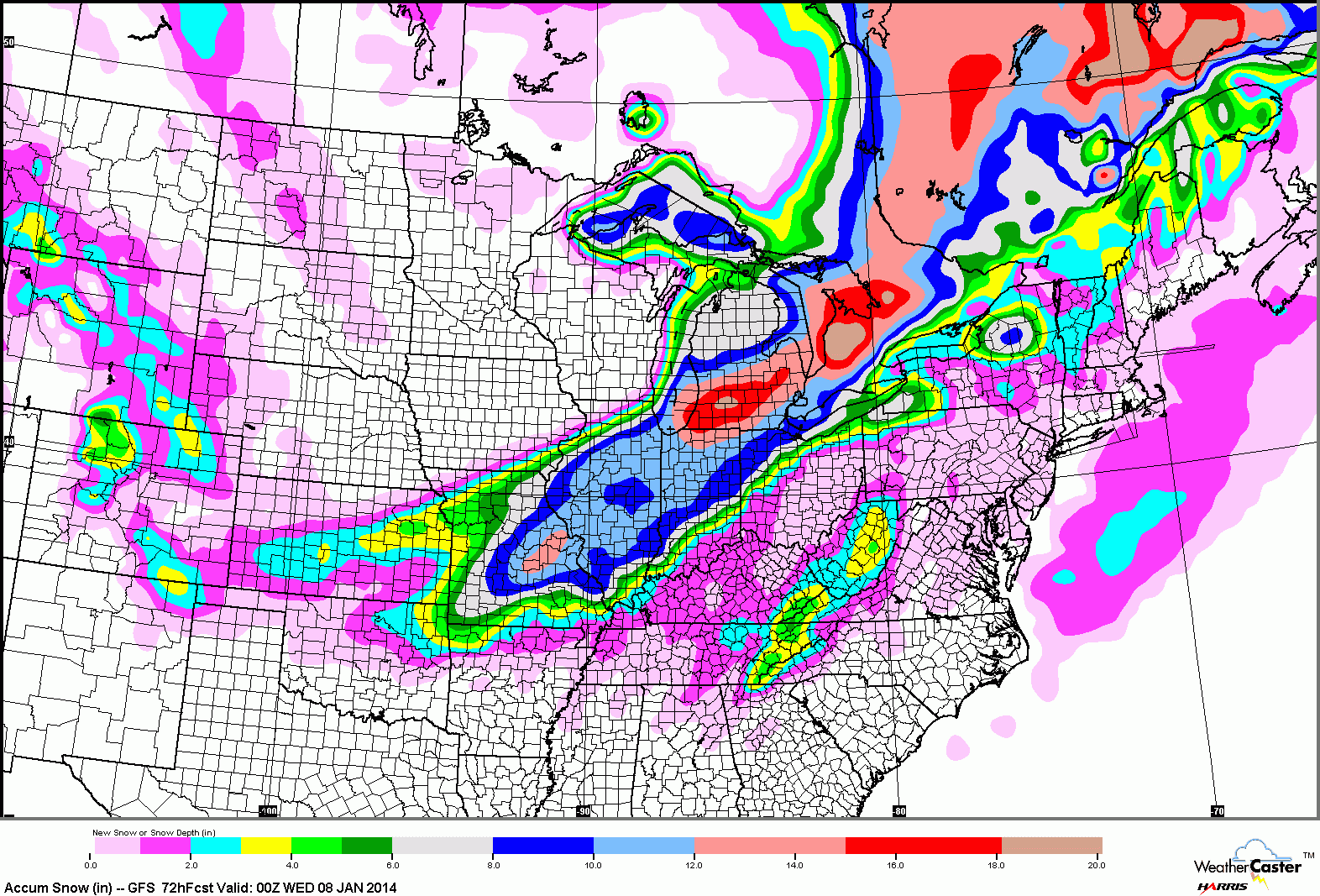 global forecast system gfs total forecast snowfall from the evening 00z model run still forecasting most snow from east central missouri to southern global forecast system gfs total forecast snowfall from the evening 00z model run still forecasting most snow from east central missouri to southern