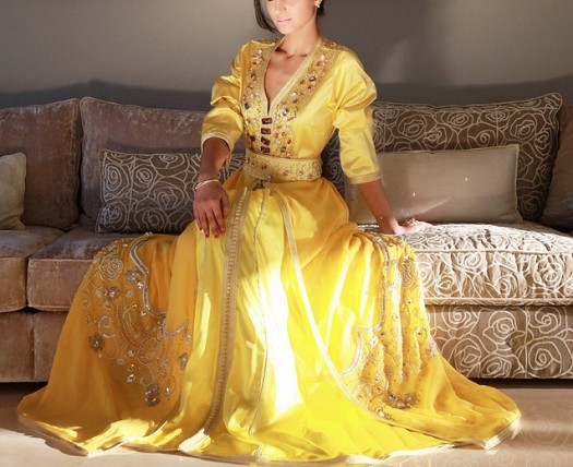 kaftan jaune de luxe maroc les caftan 2013