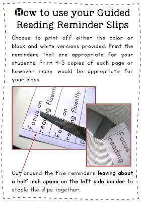 Guided Reading Reminder/Help Slips Clever Classroom Guided Reading Reminder/Help Slips Clever Classroom