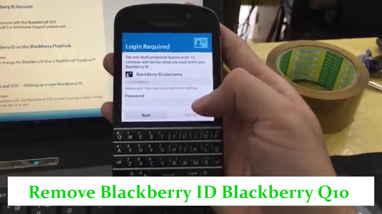Remove Blackberry ID Blackberry Q10 ID Username Login Required Success