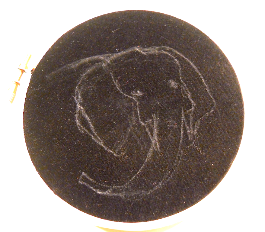 An Elephant a Day: Elephant No. 343: Miniature Velvet Painting
