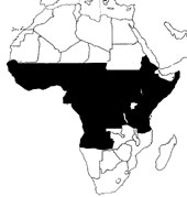 Cinturón de la mosca tse-tse lugares donde existe la mosca, se corresponden con África subsahariana