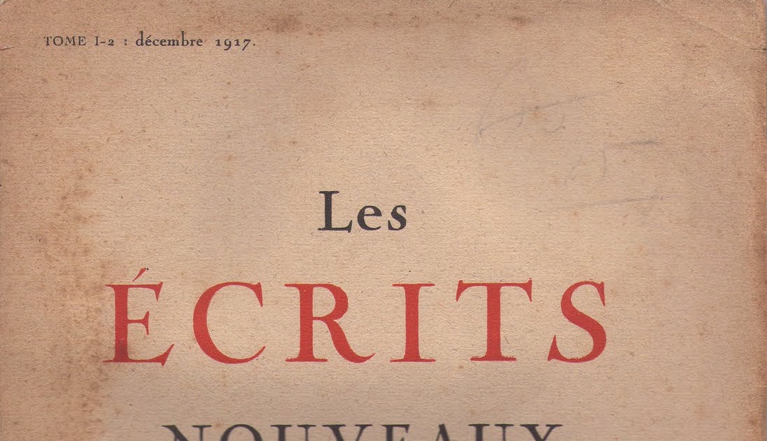 LIVRENBLOG Les Écrits Nouveaux 19171922. Bibliographie.