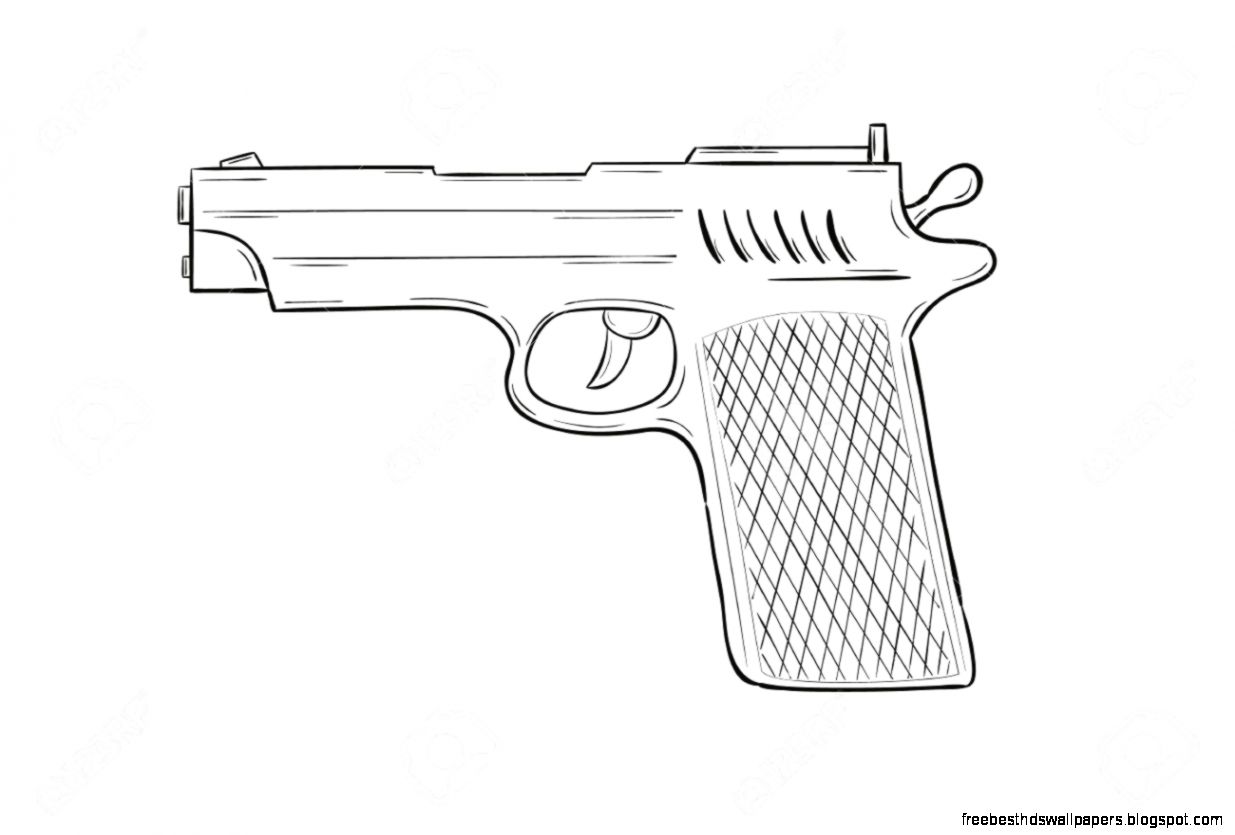Sketch Of The Gun On White Background Isolated Royalty Free Sketch Of The Gun On White Background Isolated Royalty Free