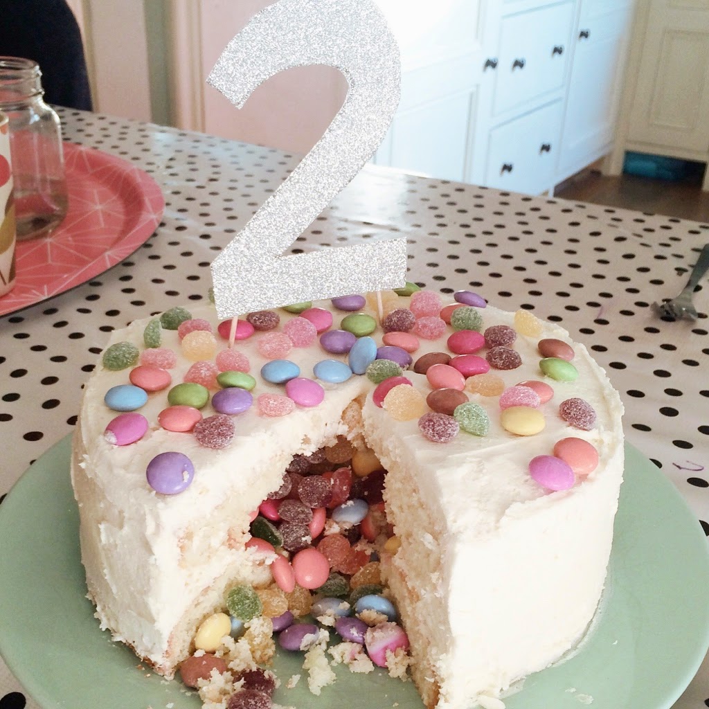 Birthday piñata cake