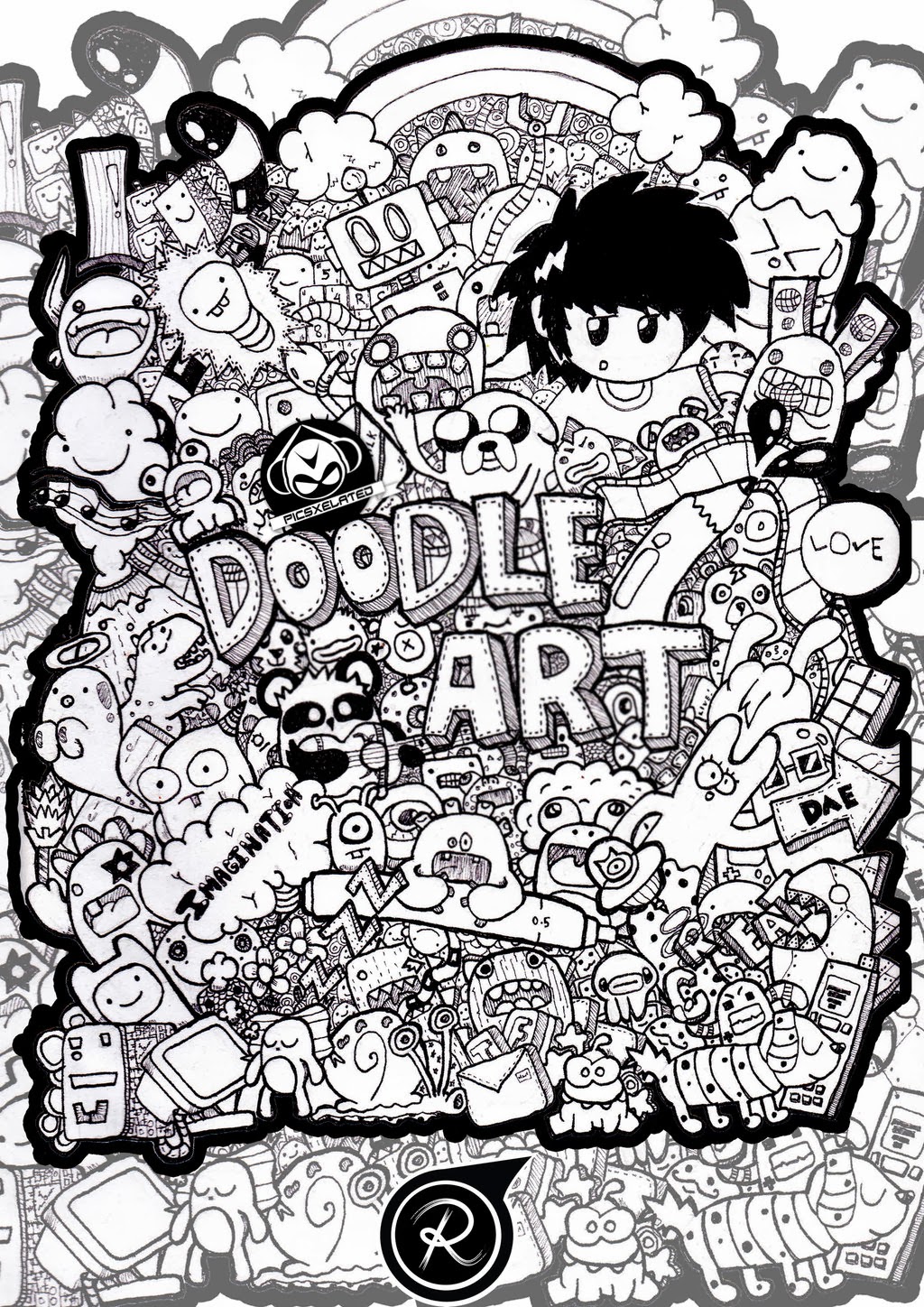 Photo for doodle art monster berwarna